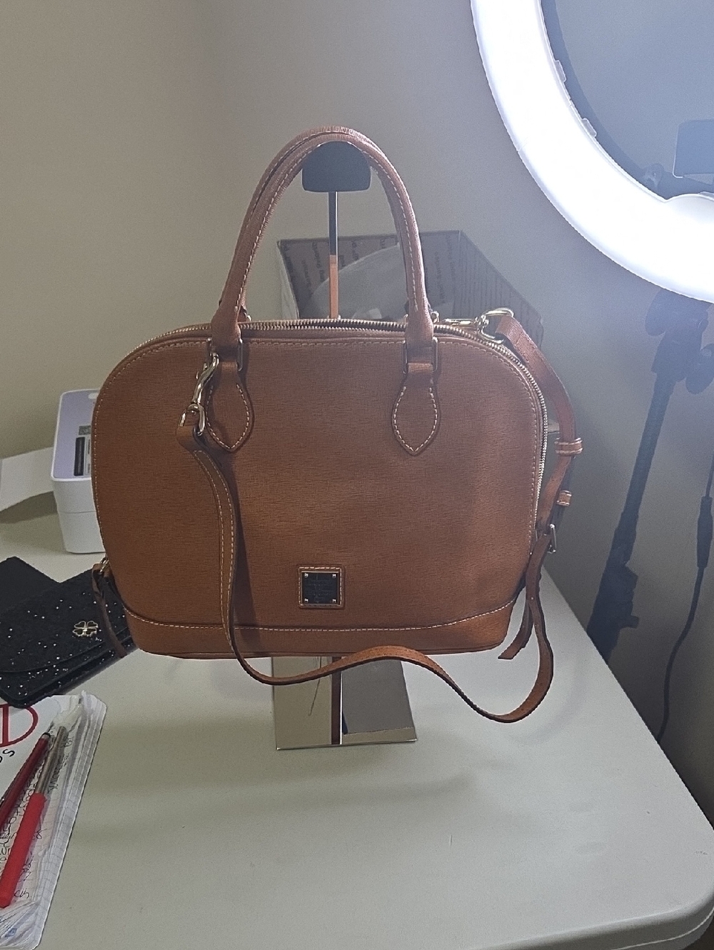 Dooney & Bourke Tan Leather Satchel